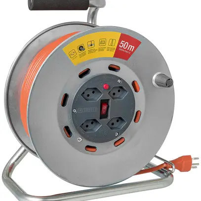 Avvolgicavo STERO LOOP ME grd.1 argento-grigio 50m 3×1.5mm², 4×T13 