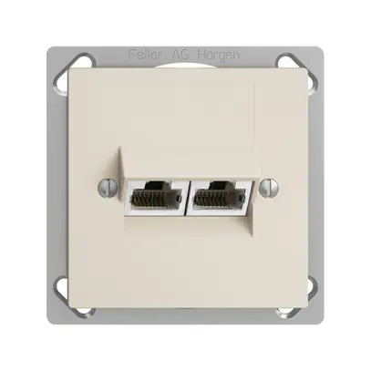 Prise INC 2×RJ45/s 4P sép.EDIZIOdue crema ITplus 