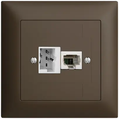 Scatola INC 1×TT,1×RJ45/u 4P EDIZIOdue ITplus ITM coffee 