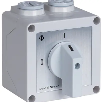 Commutatore di comando AP K&N 20A/400V 0/2L IP65 grigio, "0-1" 