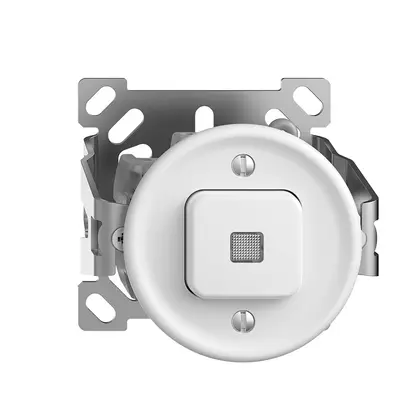 Interrupteur pouss.lum.AP STANDARDdue 3/1L blanc, lentille LED jaune, sans capot 