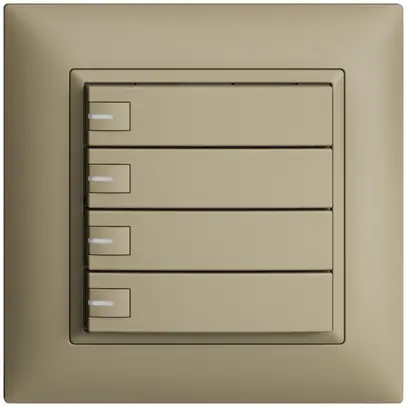 Poussoir univ. ENC 4×1t bornes enf. EDIZIOdue sand, avec LED 