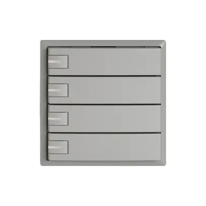 Pulsante KNX RGB EDIZIO.liv SNAPFIX® sensore temp.RGB-LED 4× com.1T grc 