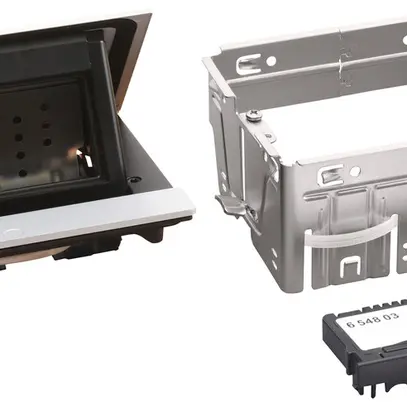 Tischsteckdose POP-UP für 4 Module Mosaic alu 