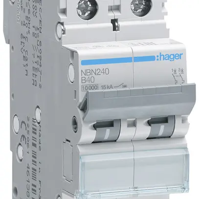 Disjoncteur Hager MCB 2P 415V type B 40A Icn 10kA Icu 15 kA 2UM 