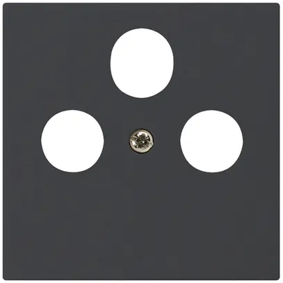 Placca frontale kallysto nero per R/TV/SAT 60×60mm 