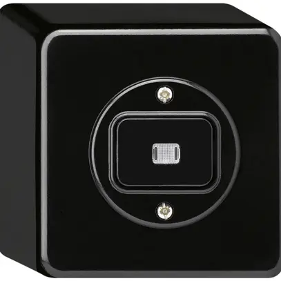Interrupteur AP basico lumineux 3/1L noir 