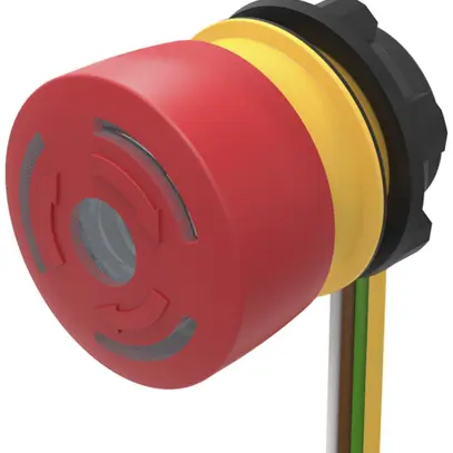 Pulsante luminoso a fungo EAO 84 1NC cavo 300mm 5…30V Ø22.3mm rosso/verde 
