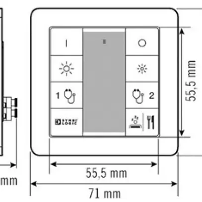 Pulsante INC ESYLUX DALI, 8 volte, per scene di luce in stanza pazienti 