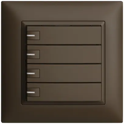 Poussoir univ. ENC 4×1t bornes enf. EDIZIOdue coffee, avec LED 