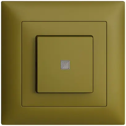 Pulsante luminoso INC EDIZIOdue A-R/1P olive, c.lente.LED.88×88mm 