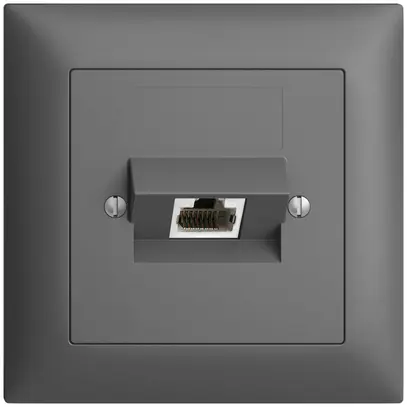 Prise ENC 1×RJ45/s 4P ITplus EDIZIOdue gris foncé 