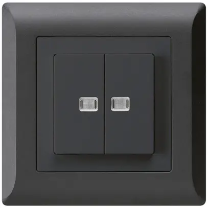 Pulsante luminoso INC kallysto.line 2×AR/1P con 2 lenti nero 