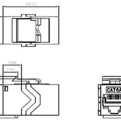 Modulo di accoppiamento H-LINE I RJ45/RJ45 cat.6A/s Keystone, argento 