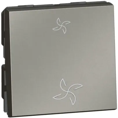 Interrupteur ventilateur INC MOS 3/1L 10A magnésium 2modules 