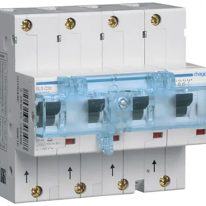 Disjoncteur Hager MCB 4P 230V caractéristique au déclenchement Cs 32A 25kA 2UM 