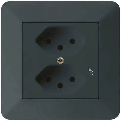 Presa INC kallysto.trend 2×T13/1 nero con protezione bambini 