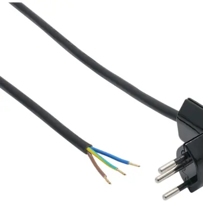 Câble d'appareil Td 3×1mm² 3m noir fiche T12 pivotable 180° 
