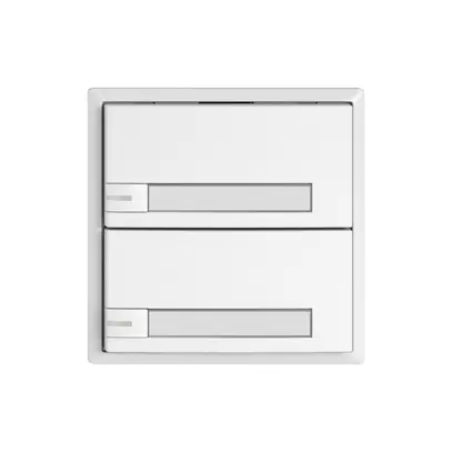 Poussoir universel EDIZIO.liv UNI SNAPFIX® 5…48V a.LED 2× comm.1T étiqu.bc 