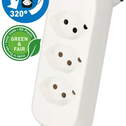 Spina multipla MAX HAURI ADAPT SPLIT 10A 3+1×T13 bianco 