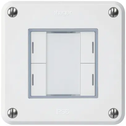 Poussoir ENC robusto C KNX 4× LED RGB s/e-link blanc 