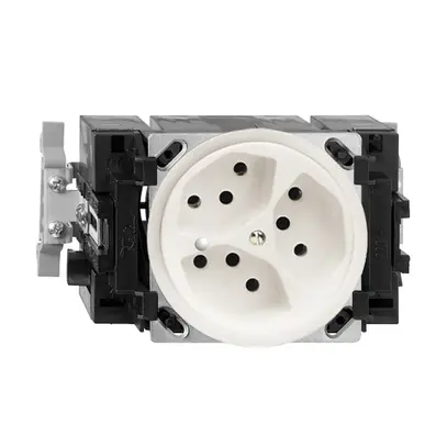 Prise INC FH 3×T13 blanc 53mm Snap, avec LED vert 
