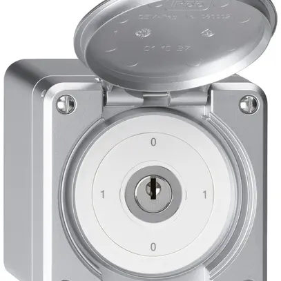 Interrupteur à clé AP robusto IP55 avec clapet S0/2P aluminium 