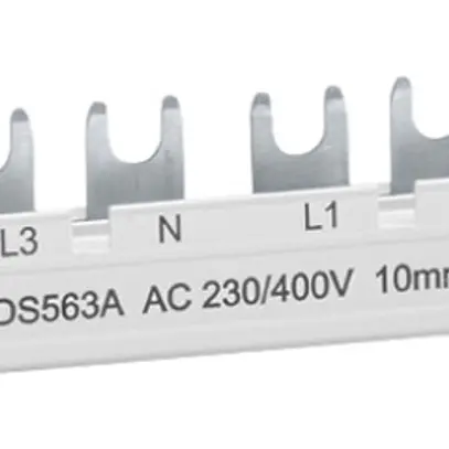Pettine di raccordo Hager quickconnect 4P 3L forca 10mm² 63A 215×6mm bianco 