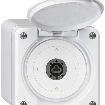 Interrupteur à clé AP robusto IP55 avec clapet sans cylindre S0/3P blanc 