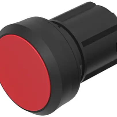 Pulsante INS EAO45, I, rosso, anello nero, a filo 