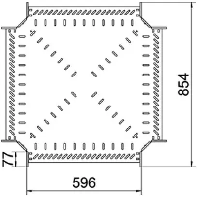 Pièce en croix BET RK 110×600mm acier galvanisé à chaud 