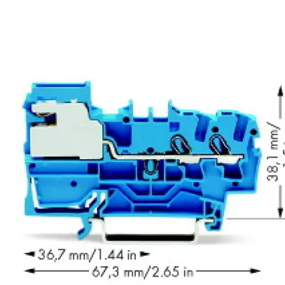 Morsetto di separazione WAGO TOPJOBS 1LN 0.25…2.5mm² 32A blu 