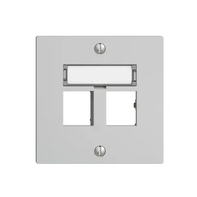 Kit montaggio EDIZIOdue uscita dritta, per 2×RJ45 freenet, grigio chiaro 