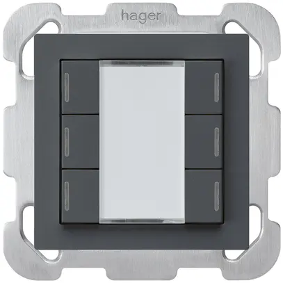 UP-Taster kallysto B KNX 6× RGB LED s/e-link anthrazit 