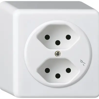 Presa AP basico 2×tipo 13/1 bianco h=54mm 