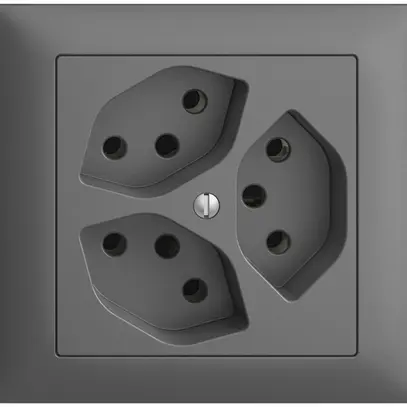 Presa INS EDIZIOdue 3×T13 grigio scuro 