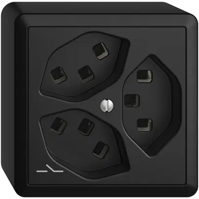 Presa AP 3×T23 Feller EDIZIOdue FX54, 1×separato, morsetti a innesto, nero 