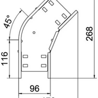 Gomito BET RB 45° 85×100mm acciaio zincato a caldo per immersione 