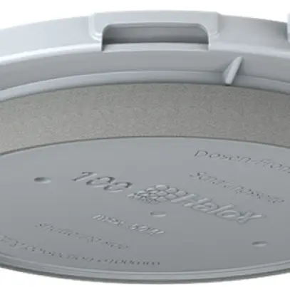 Placca frontale HaloX 100 per calcestruzzo a vista, uscita Ø100mm 