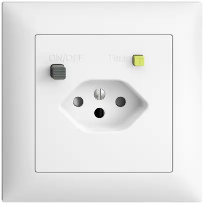 UP-Steckdose EDIZIOdue T13 FI 30mA FMI, shutter, weiss 