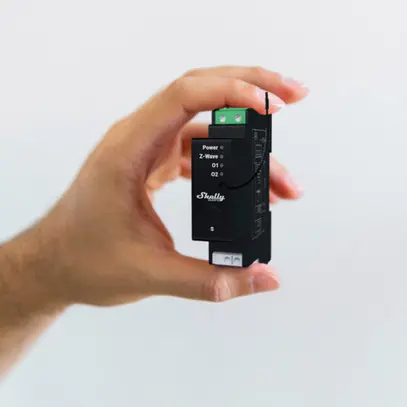 Actionneur de jalousie RF AMD Shelly Wave Pro Shutter Z-Wave 2 16A AC 2×entr 1UM 