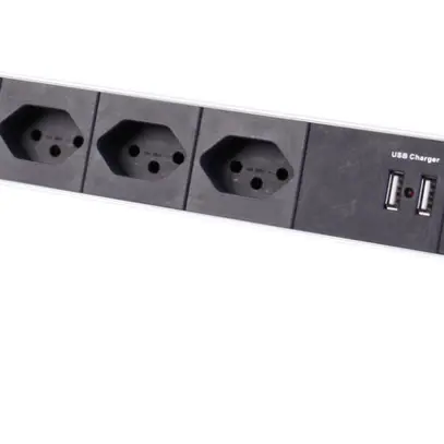 Steckdosenleiste 4×T13 2×RJ45 2×USB Charger Desk-Line 
