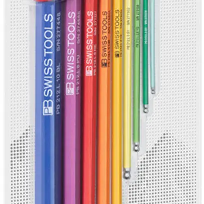 Set di chiavi esagonali a L PB 212 LH-10 RB CN 1.5, 2, 2.5, 3, 4, 5, 6, 8, 10 