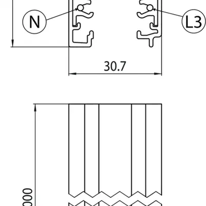 Binario conduttore AP Sylvania ONETRACK 220…240V 3 fa alluminio 4000mm bianco 