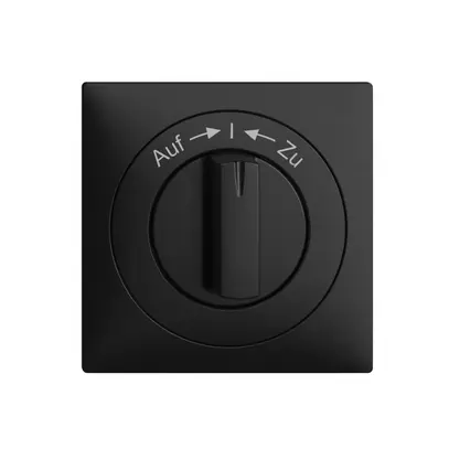 Kit front. EDIZIOdue Auf->I<-Zu 60×60mm nero per interr.rot. 