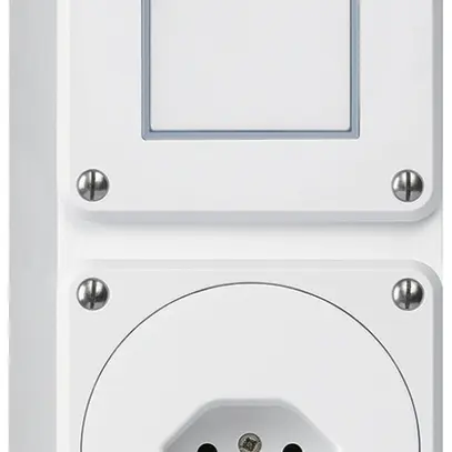 Combinazione AP Hager robusto I-I verticale 3/1L+tipo 13, senza coperchio bianco 