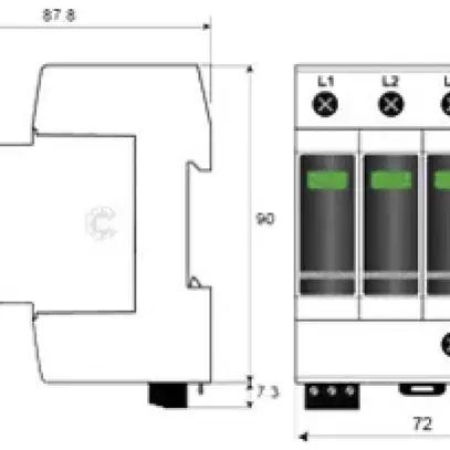 Parafulmine  Citel DAC1-13VGS-31-275 tipo 1+2+3, 4-poli 