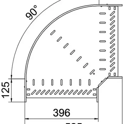 Gomito BET RB 90° 60×400mm acciaio zincato a caldo per immersione 