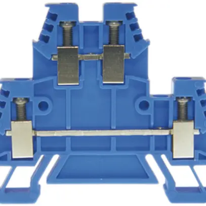 Morsetto di passaggio componibile Woertz 0.5…4mm² 32A 500V vite 2×2 DIN 35mm bl 