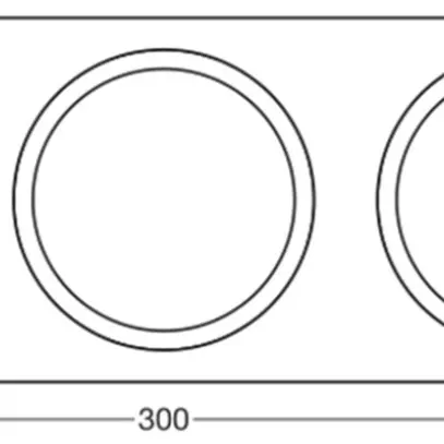 Placca di copertura LEDVANCE FRAME acciaio 300×100mm 3×Ø68mm nero 